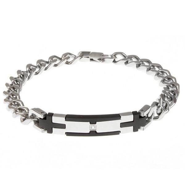 Bracciale a maglia curva e zircone Default Title
