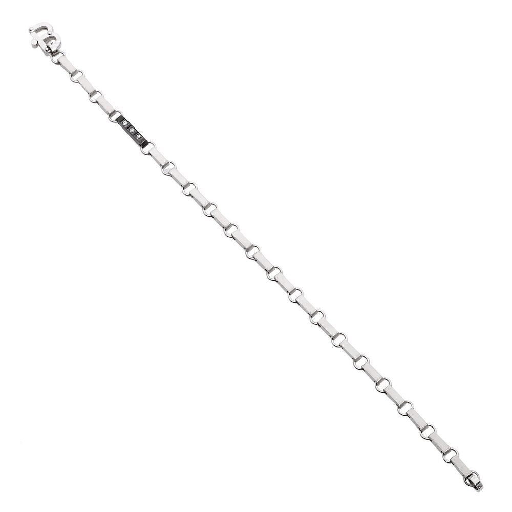 Bracciale modulare con Pvd e zirconi bianchi Default Title