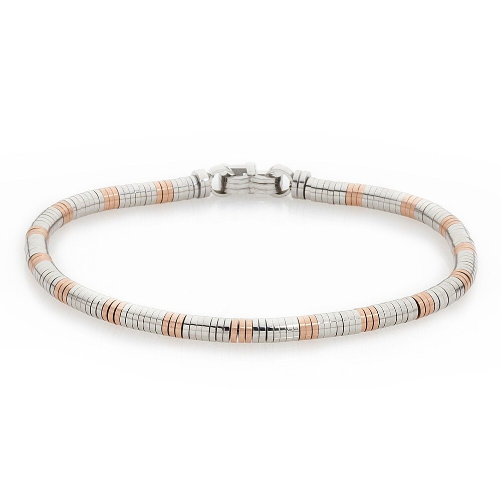 Bracciale tubolare in acciaio e Pvd rosato Default Title