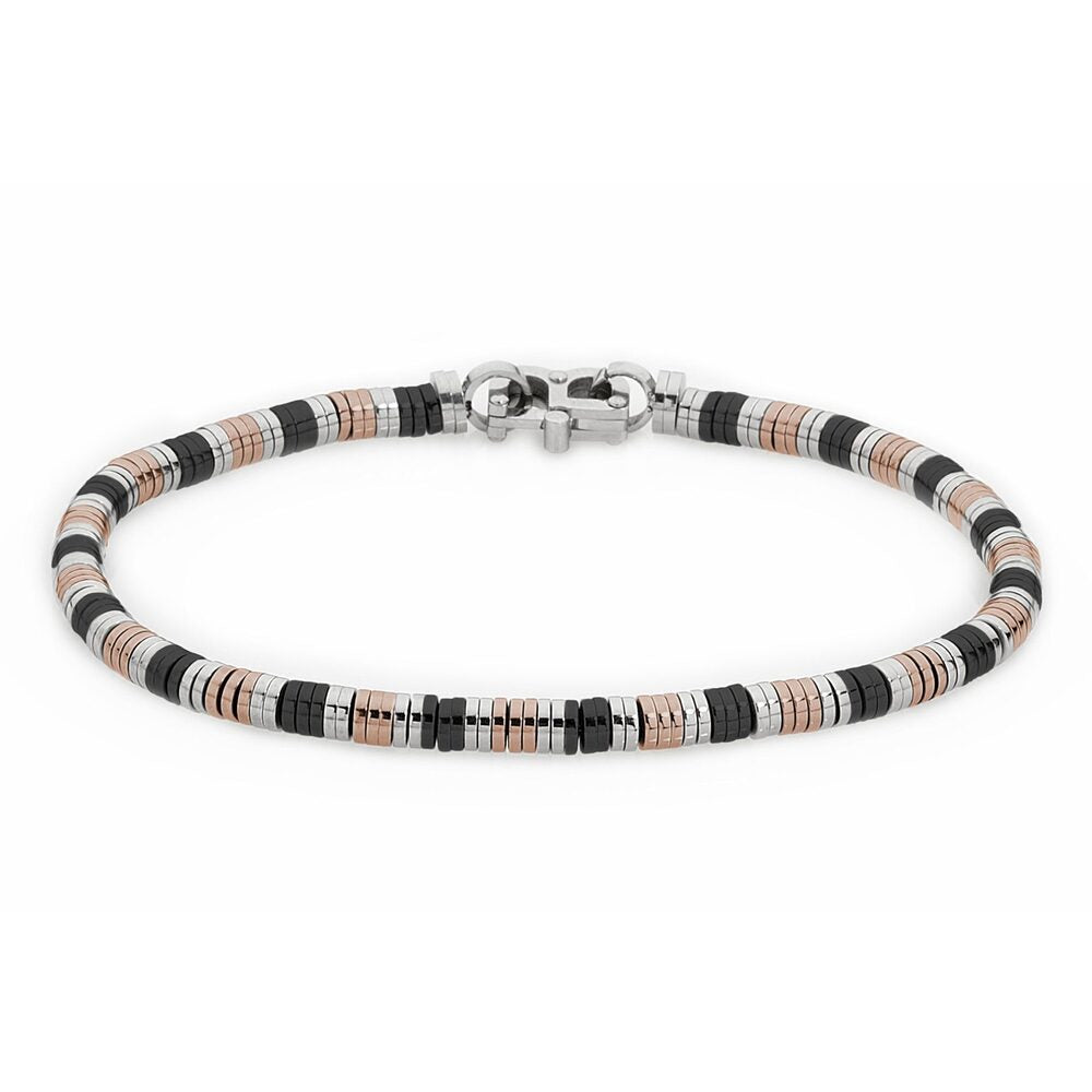 Bracciale tubolare in acciaio e Pvd bicolor Default Title