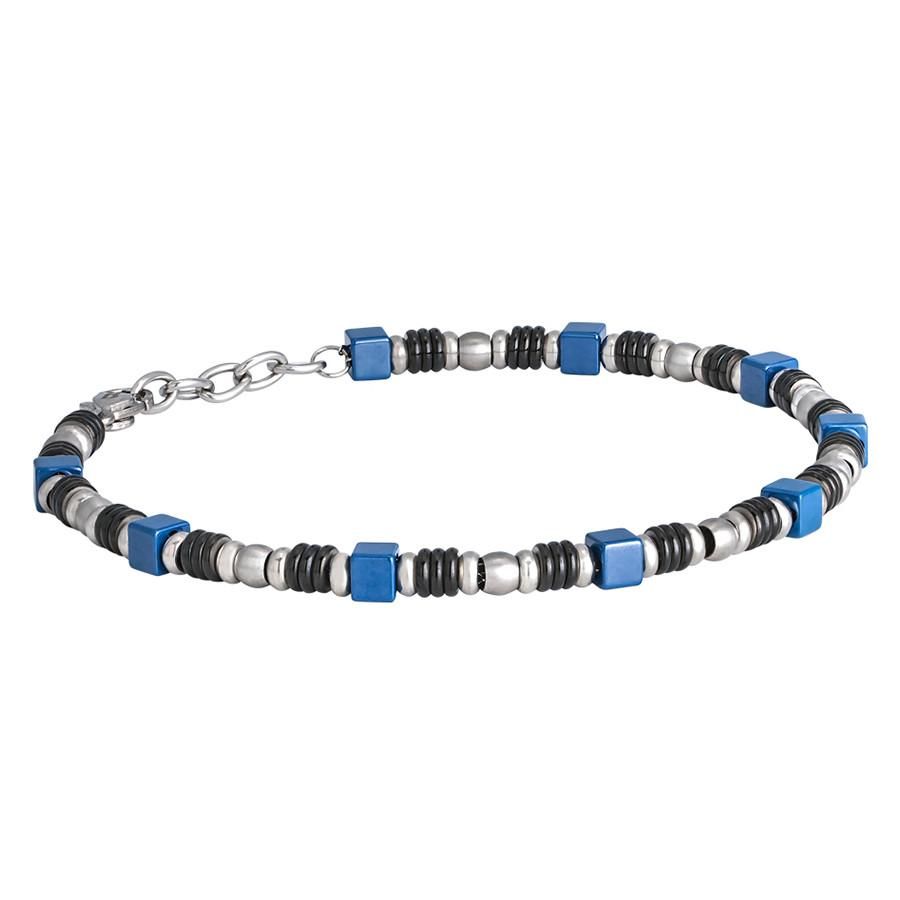 Bracciale in acciaio e ceramica blu Default Title