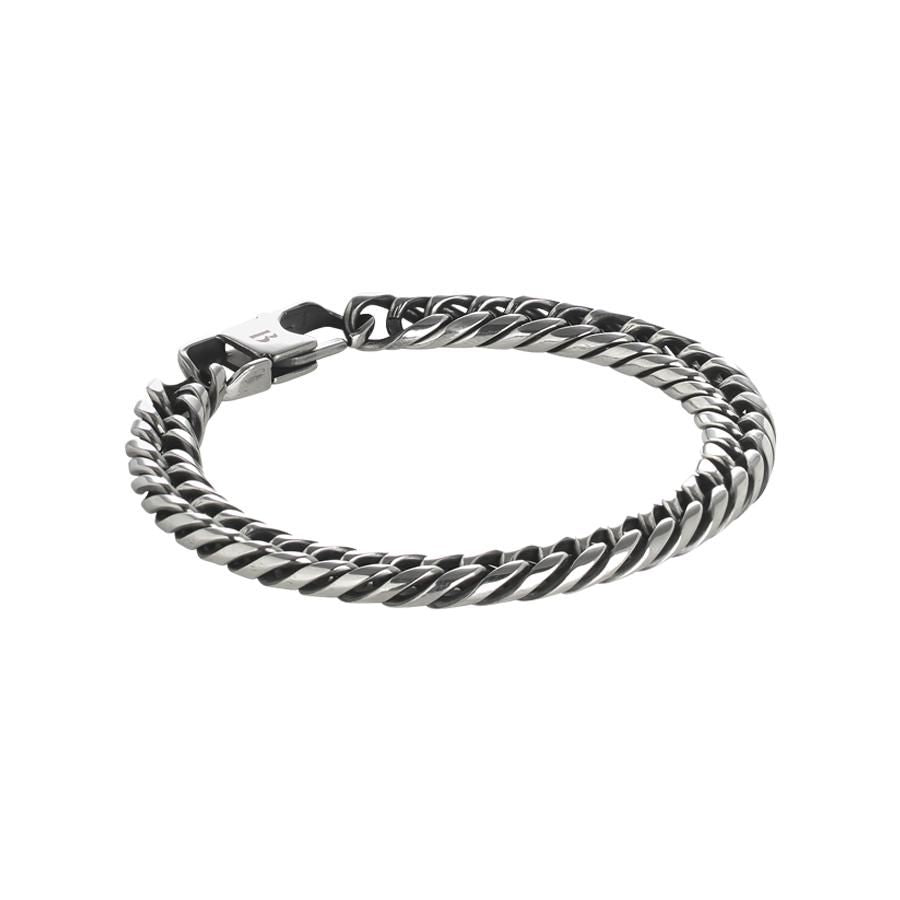 Bracciale in acciaio con maglie grumetta stretta Default Title
