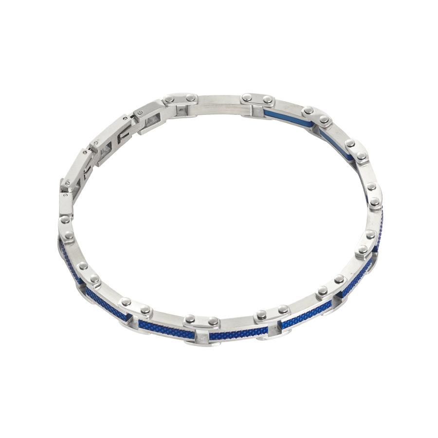 Bracciale in acciaio con Pvd blu Default Title