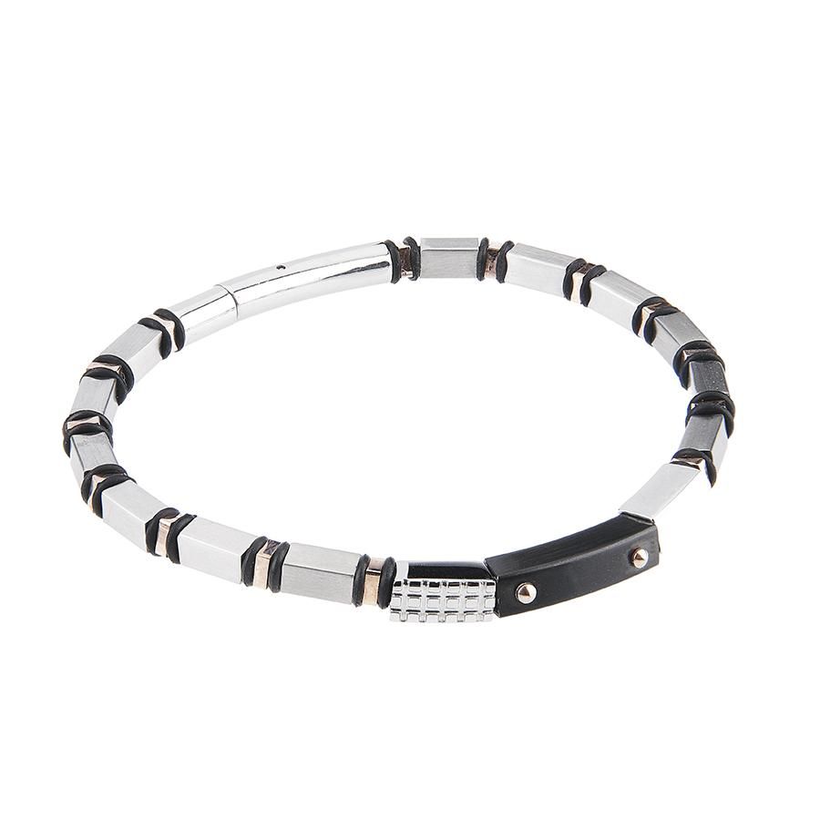 Bracciale in acciaio e Pvd nero Default Title