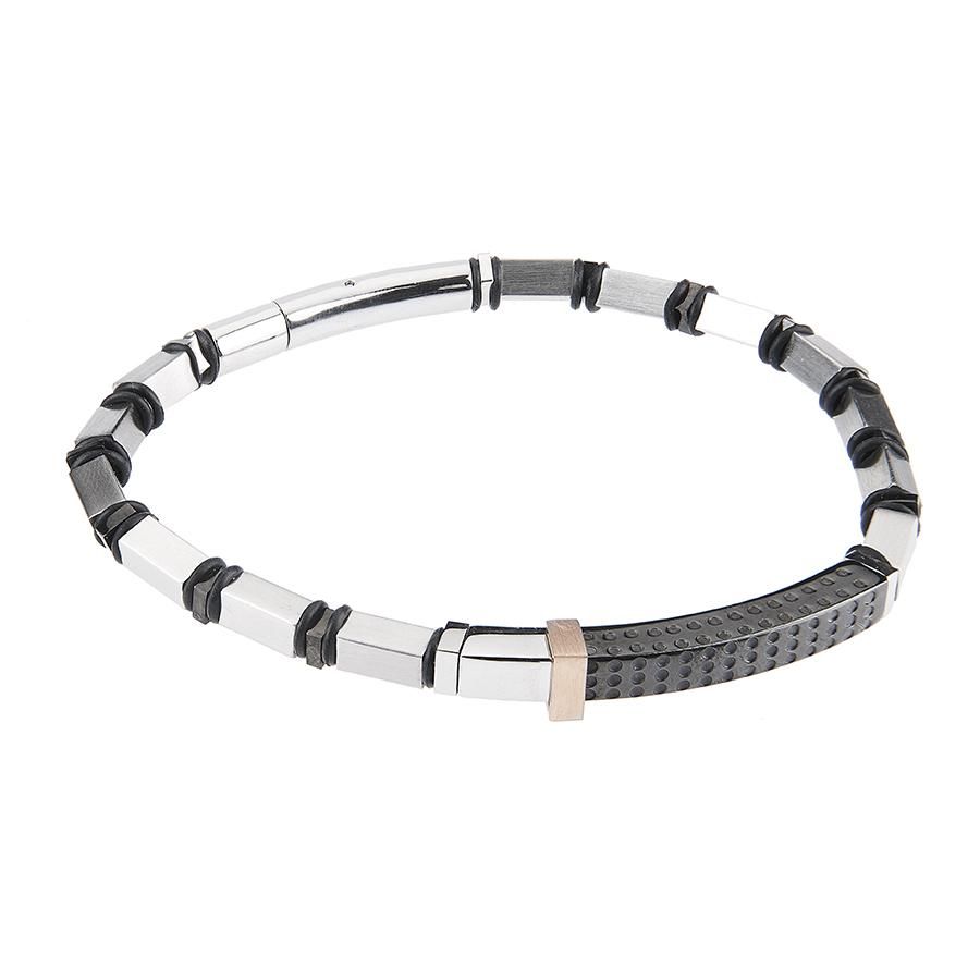 Bracciale in acciaio e piastrina centrale in Pvd Default Title