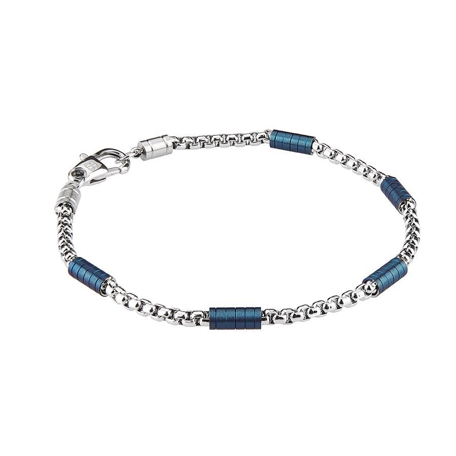 Bracciale maglia quadrata e Pvd blu Default Title