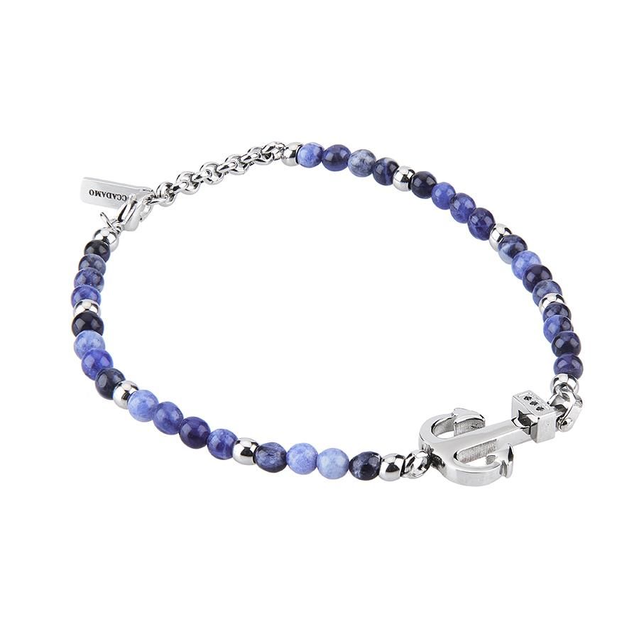 Bracciale con lapislazzuli blu, ancora e zirconi Default Title