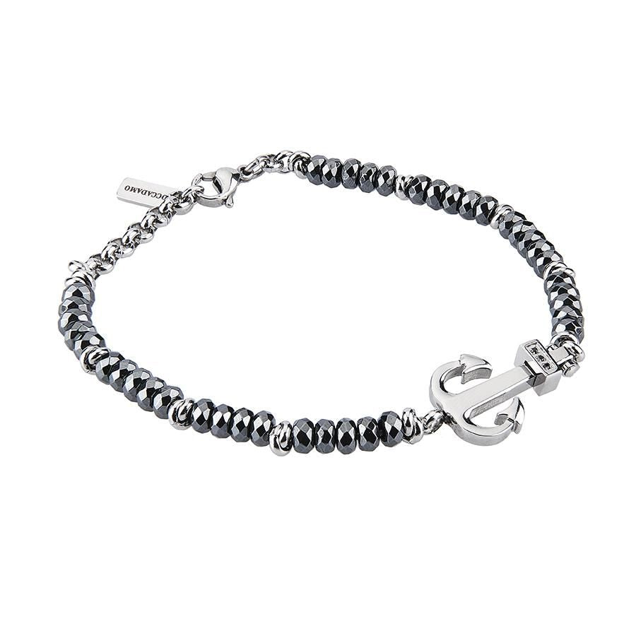 Bracciale con ematite, ancora e zirconi Default Title