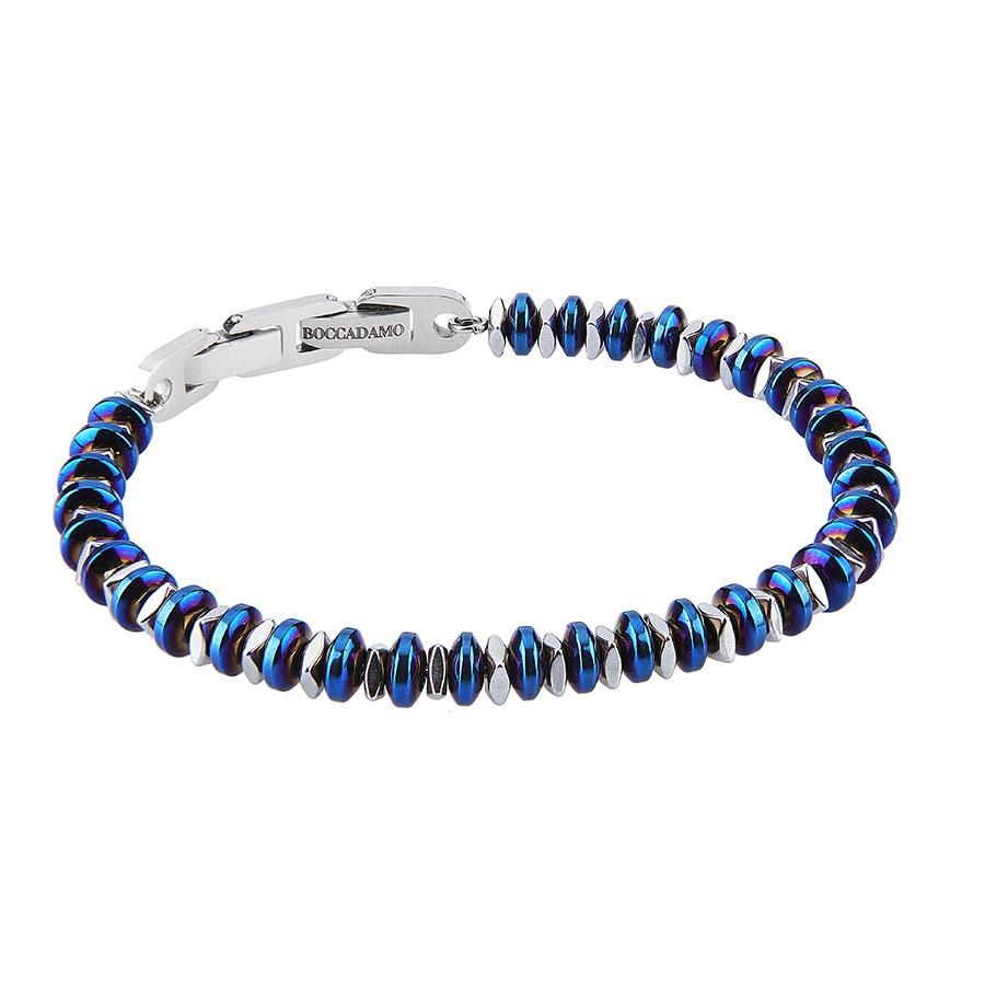 Bracciale in acciaio con magliette in Pvd blu Default Title