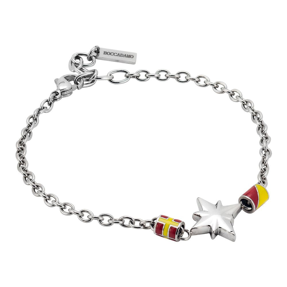 Bracciale in acciaio con rosa dei venti e decoro smaltato Default Title