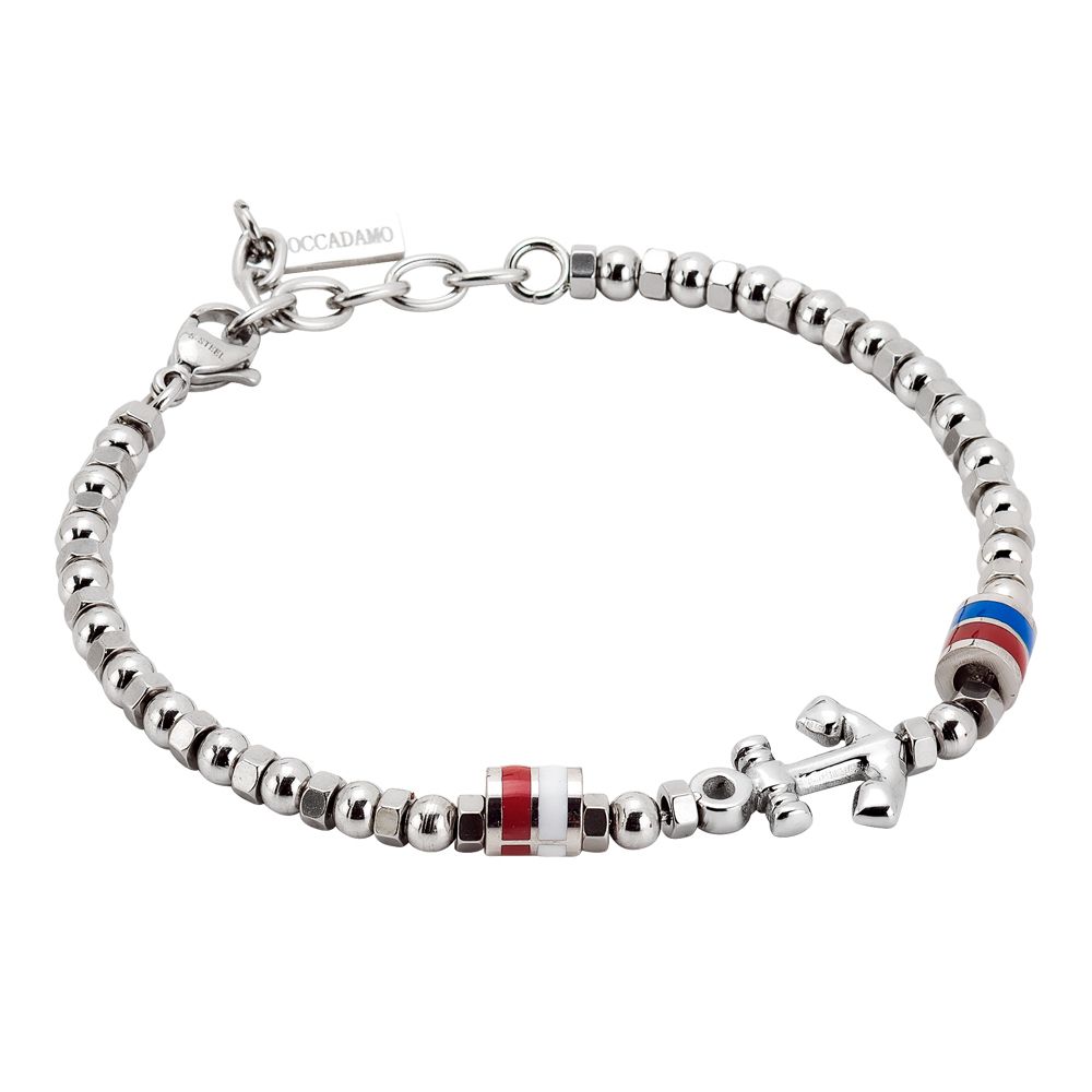 Bracciale beads con ancora ed elementi smaltati Default Title