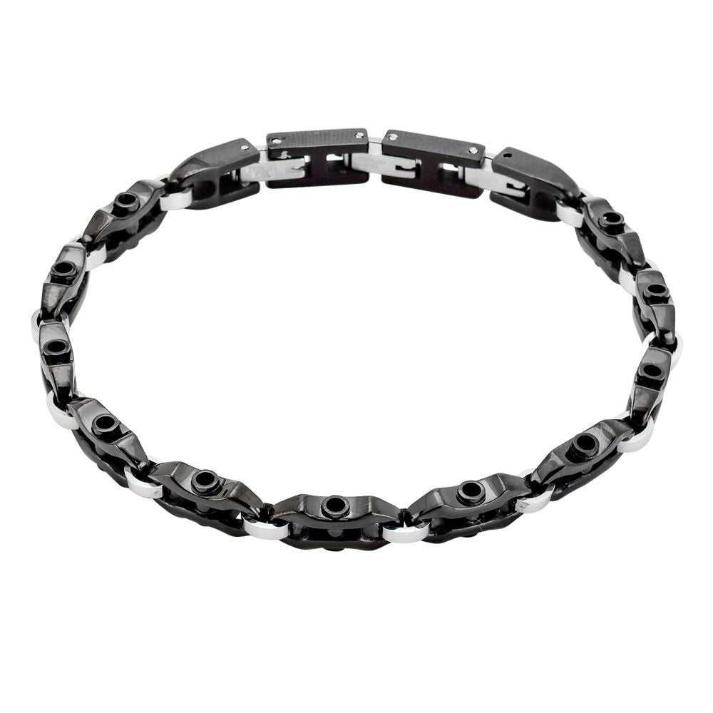 Bracciale in acciaio e pvd nero Default Title