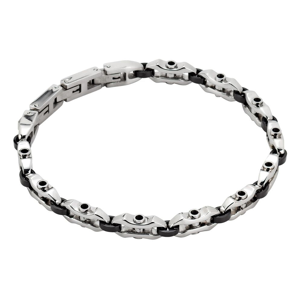 Bracciale modulare in acciaio e pvd nero Default Title