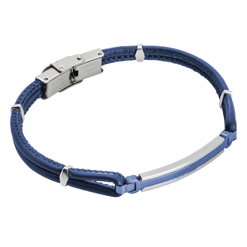 Bracciale in similpelle intrecciata blu Default Title