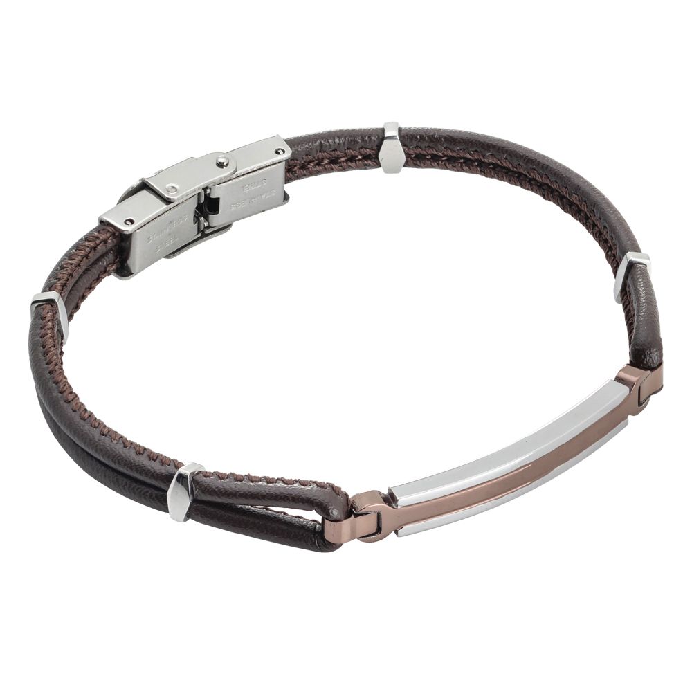 Bracciale in similpelle intrecciata marrone Default Title