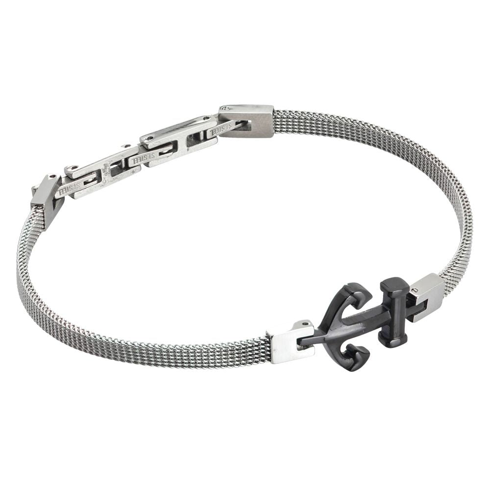 Bracciale in acciaio maglia Milano con ancora in pvd Default Title
