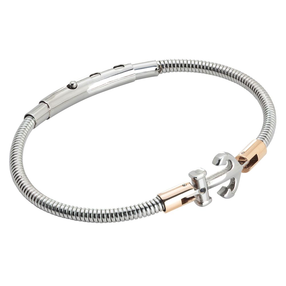 Bracciale tubolare in acciaio con ancora Default Title