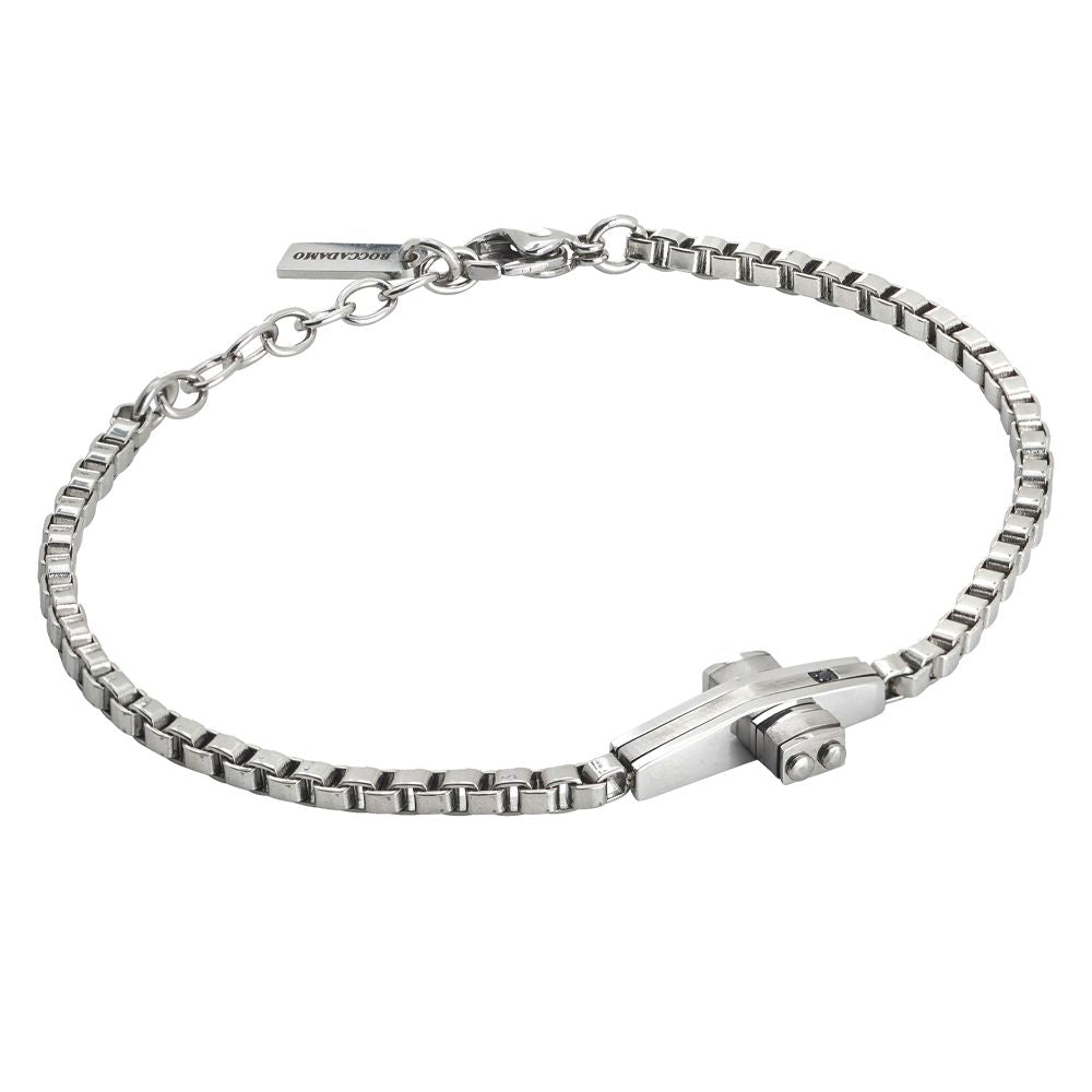 Bracciale in acciaio con crocefisso centrale Default Title