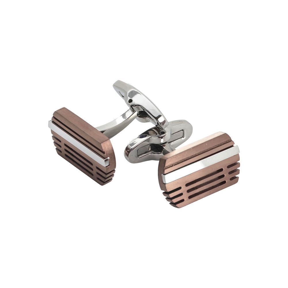 Gemelli in acciaio con inserti in pvd rosato Default Title