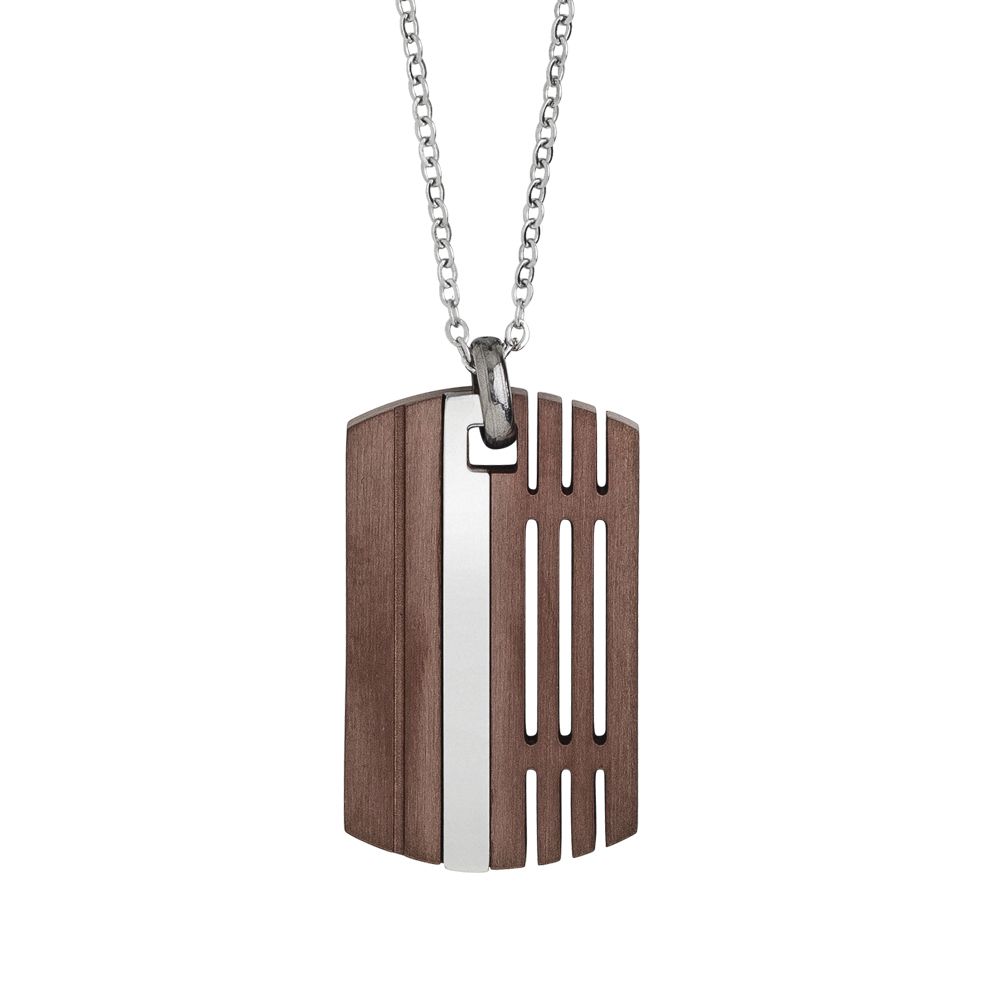 Collana in acciaio con piastrina e pvd rosato Default Title