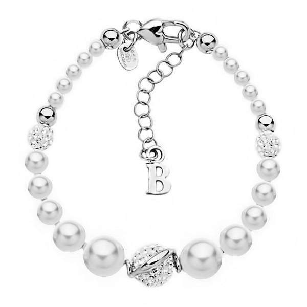 Bracciale in argento  con perle e strass Default Title