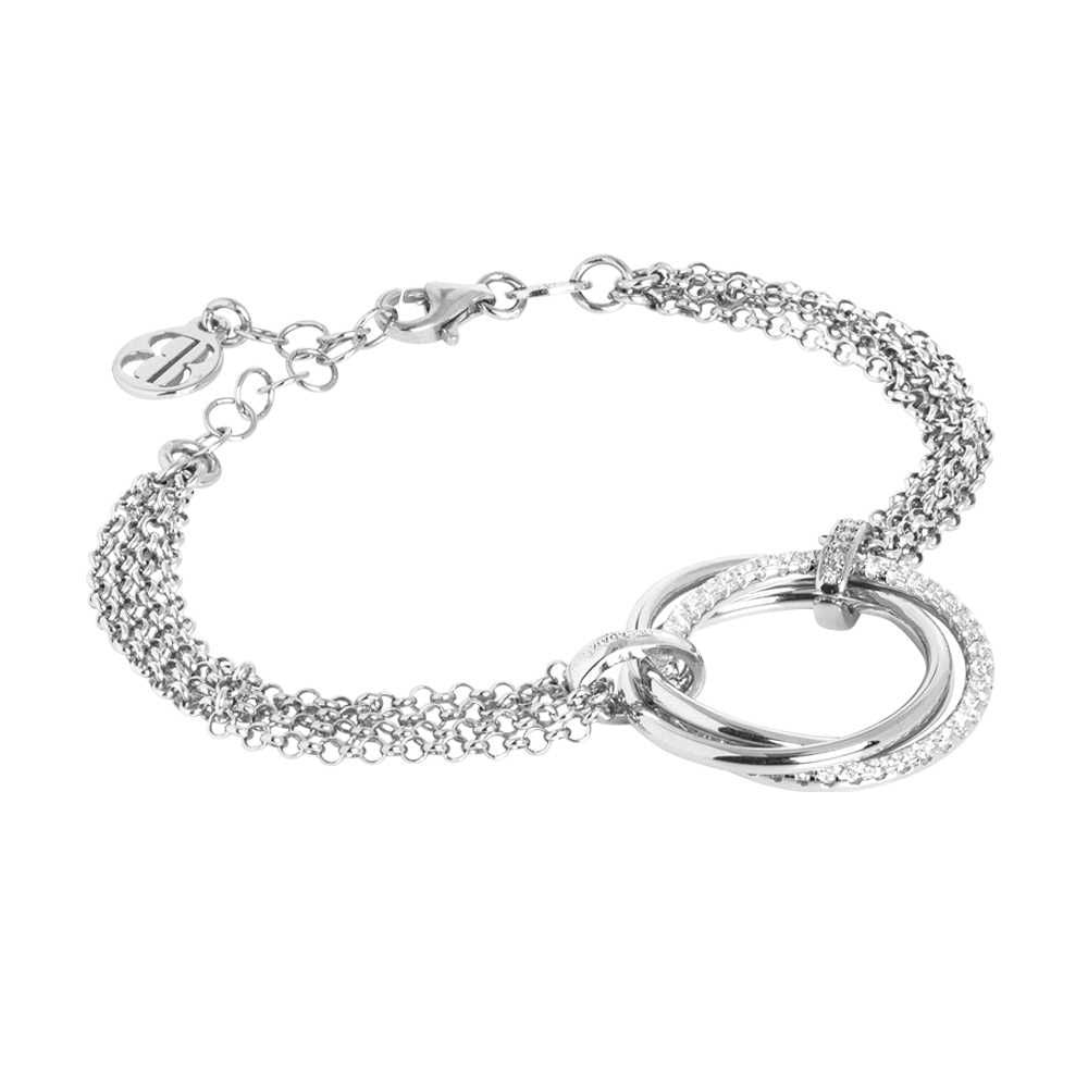 Bracciale multifilo con cerchi lisci e di zirconi Default Title