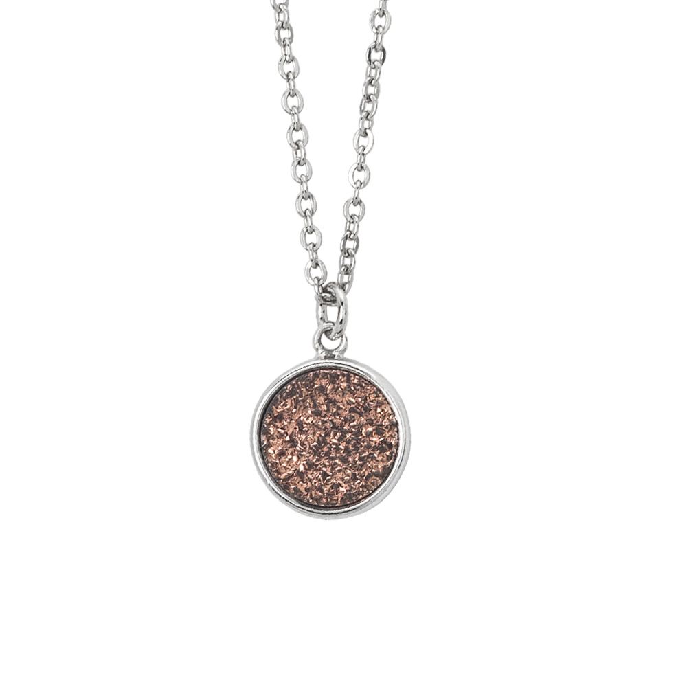 Collana con druzy stone color bronzo Default Title