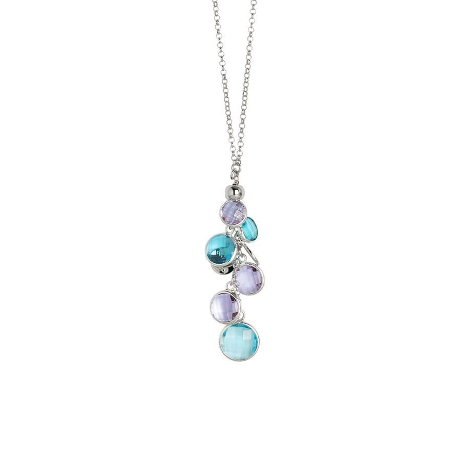 Collana con cristalli amethyst e acquamarina Default Title