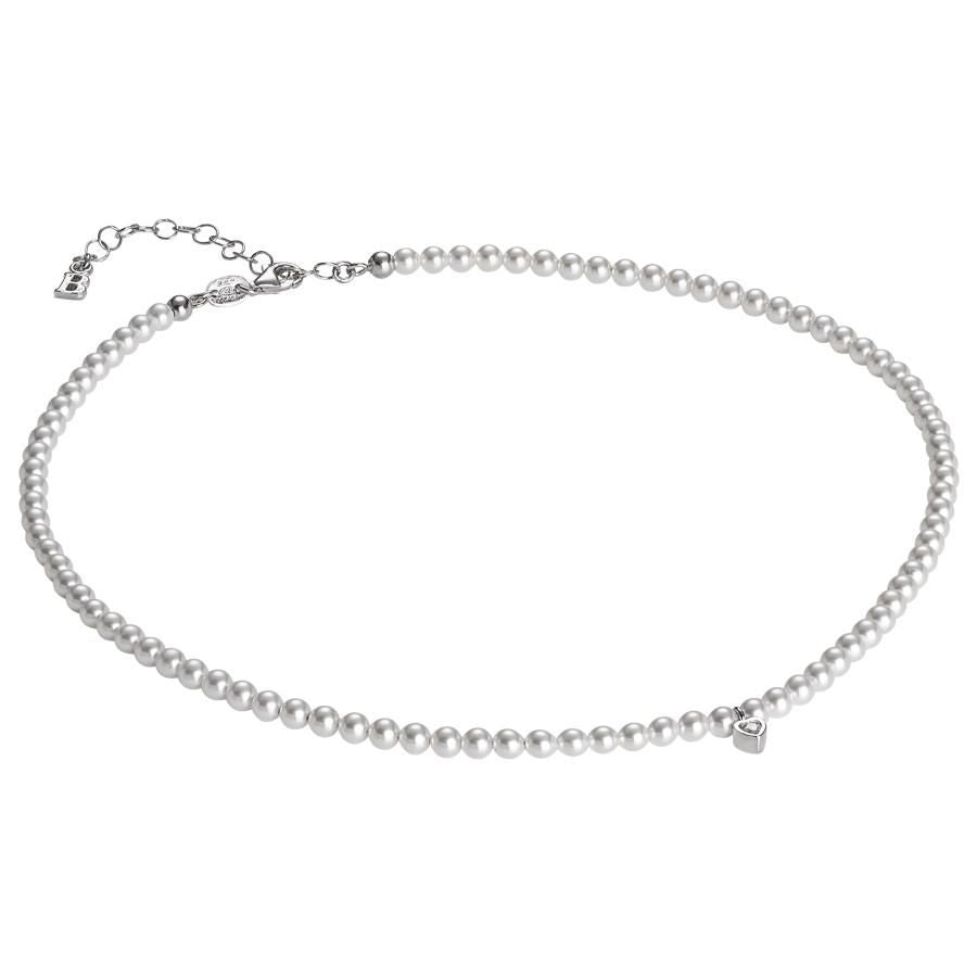 Collana in perle Swarovski e cuore centrale in zirconi Default Title