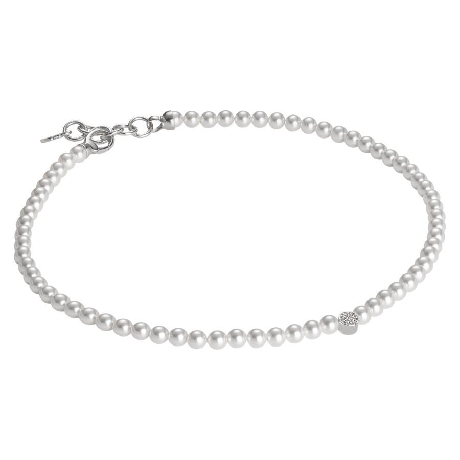 Collana con perle Swarovski e centrale in zirconi e argento Default Title