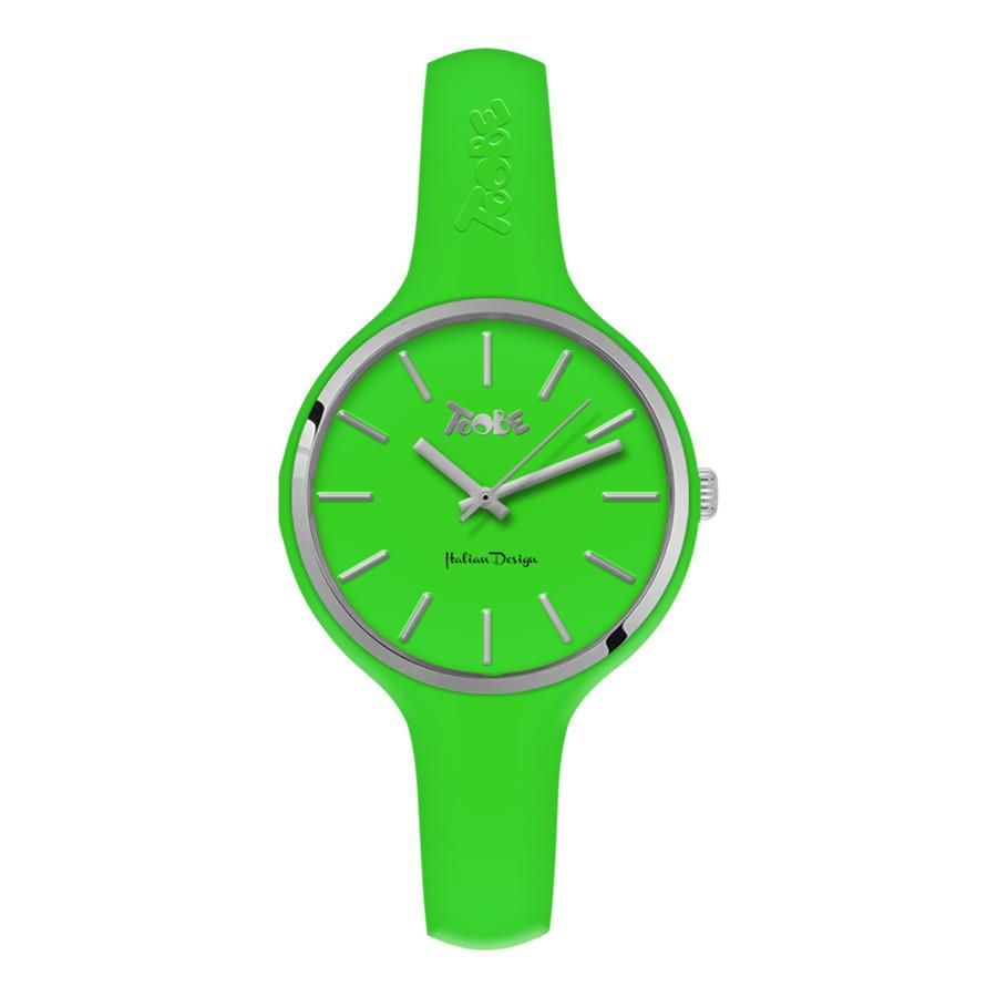 Orologio donna in silicone anallergico verde e ghiera silver Default Title