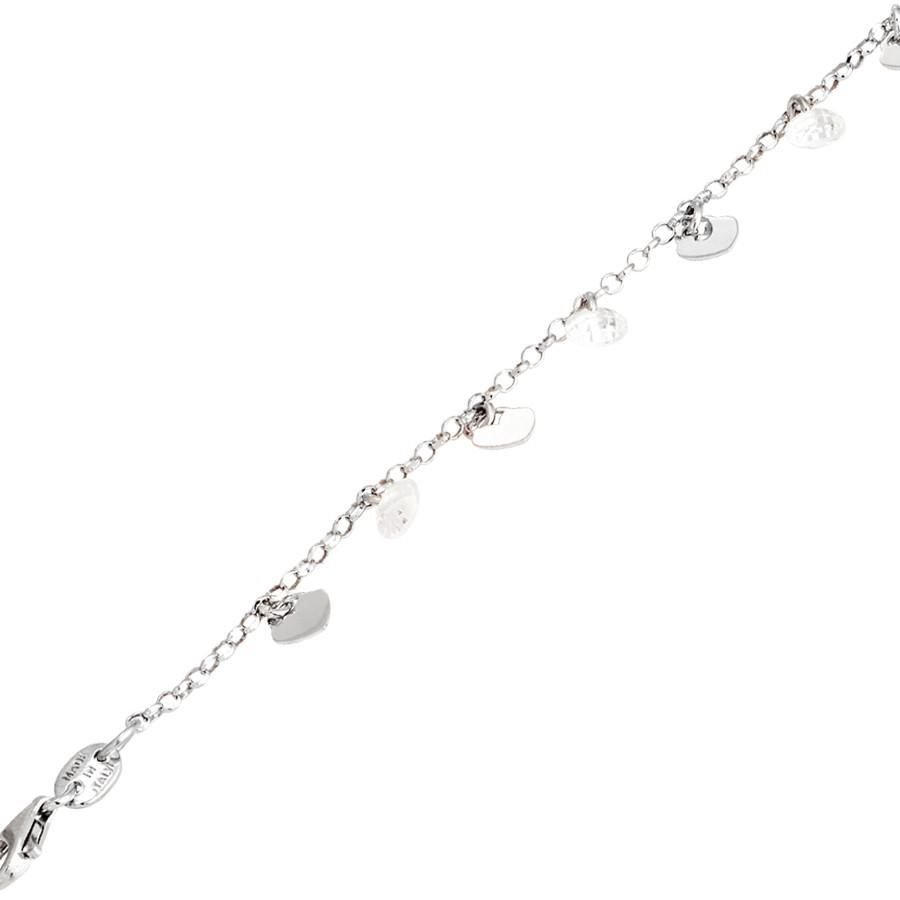 Bracciale in argento con zirconi rosa e charms Default Title