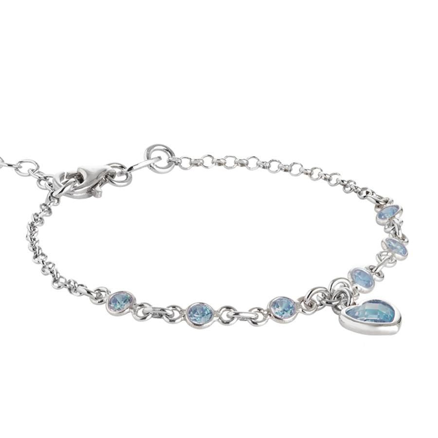 Bracciale in argento con zirconi acquamarina Default Title