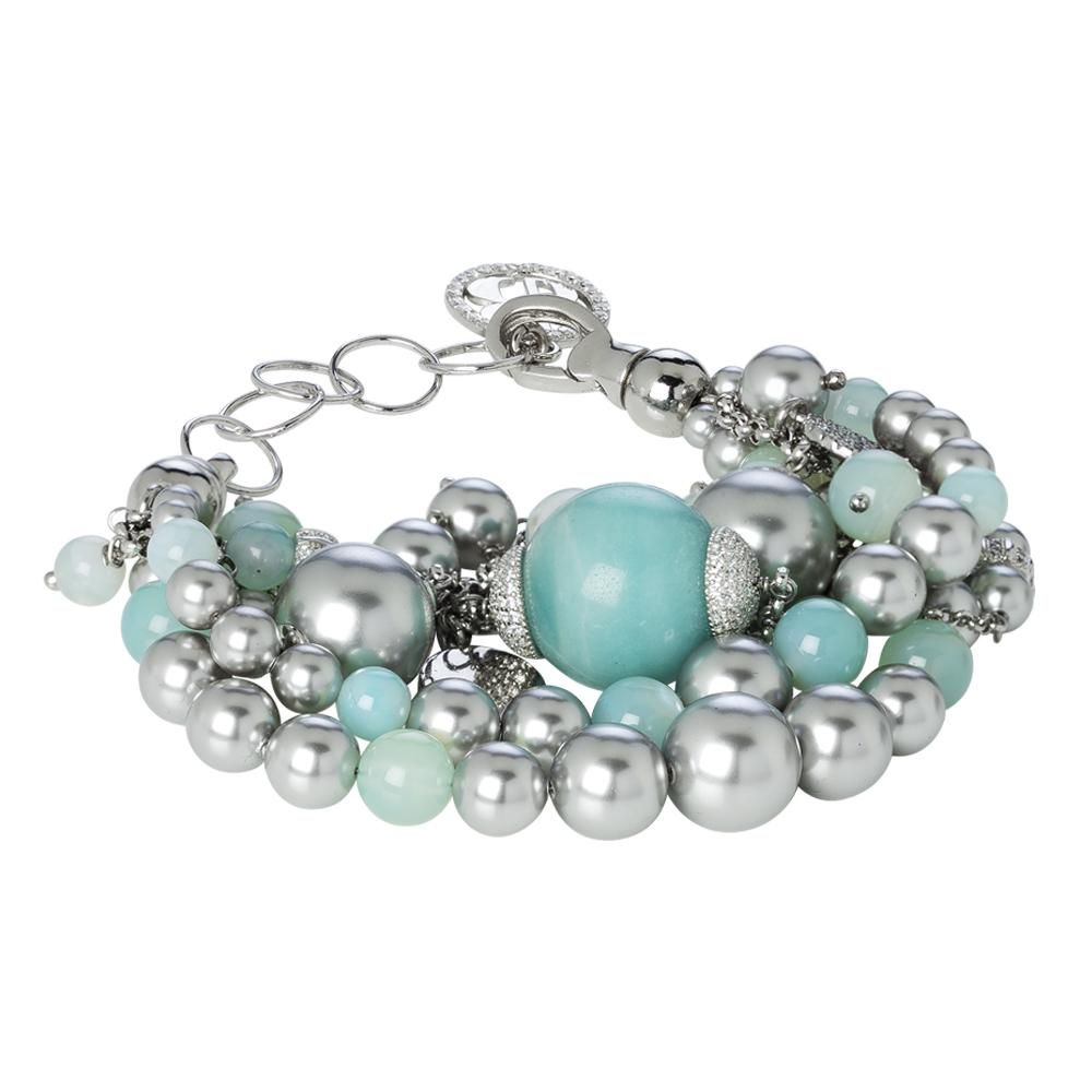 Bracciale con amazzonite e perle Swarovski light grey Default Title