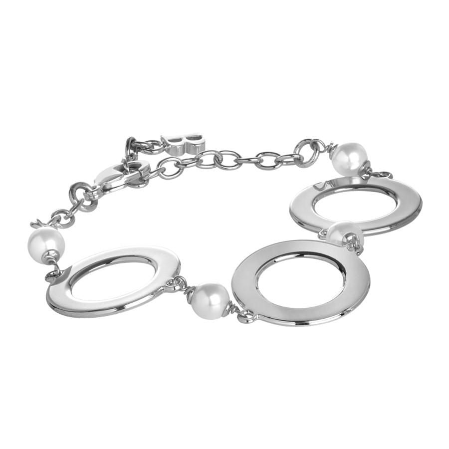 Bracciale con perle Swarovski e moduli circolari Default Title