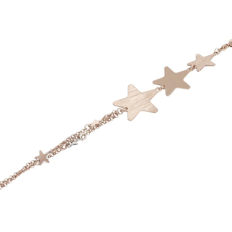 Bracciale doppio filo rosato con stelle Default Title