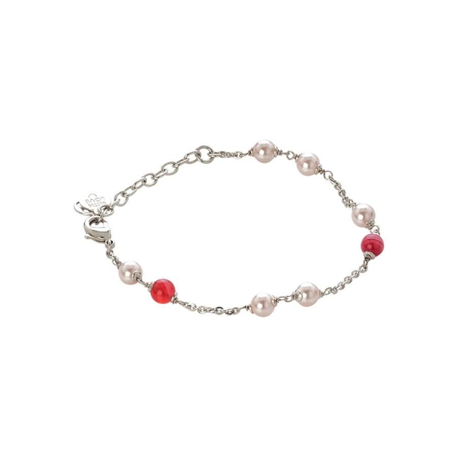 Bracciale con perle Swarovski rosaline e agata fucsia Default Title