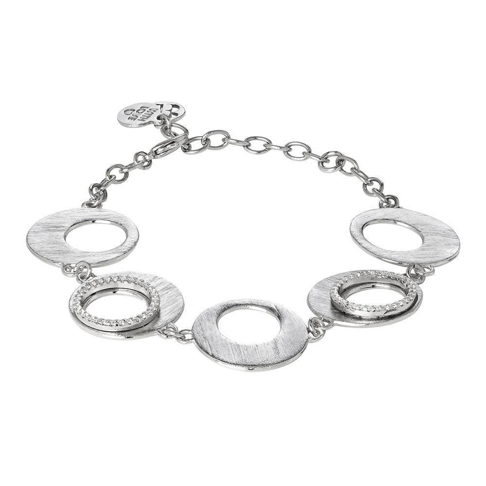 Bracciale semirigido con moduli graffiati e zirconi Default Title