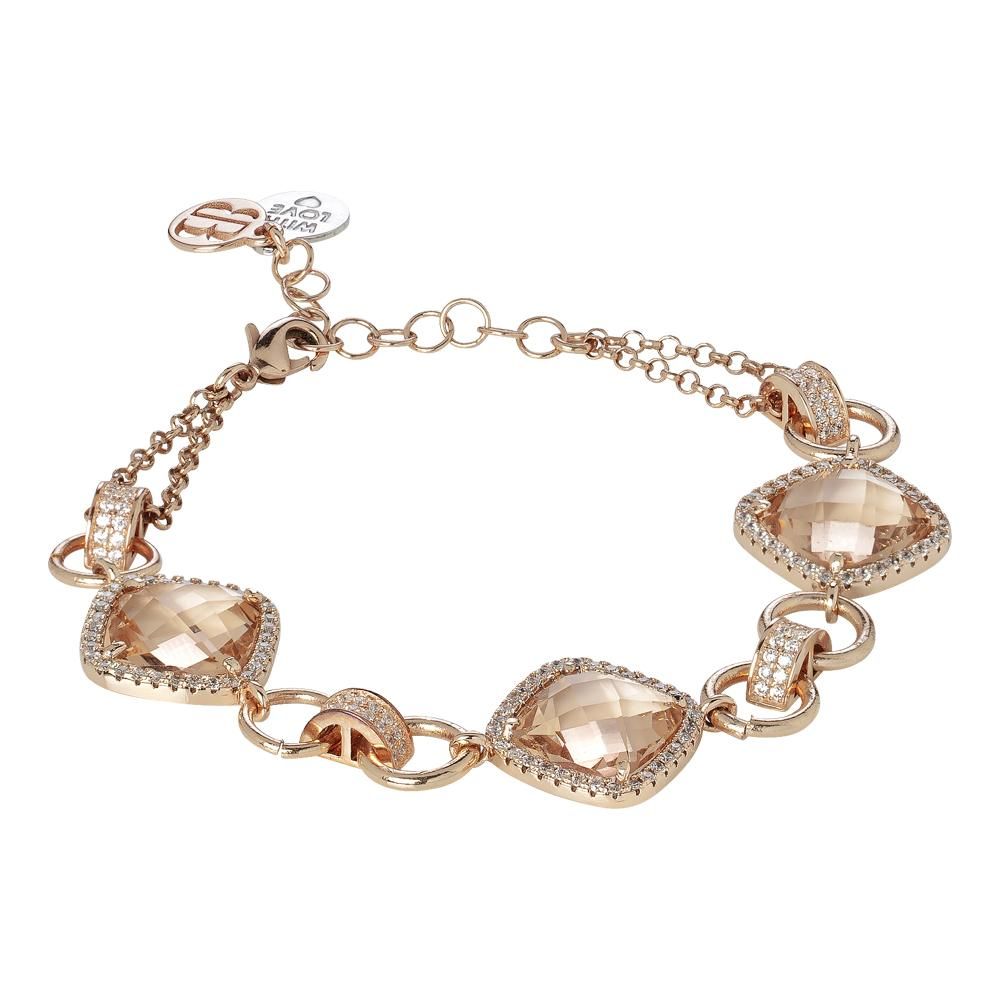 Bracciale modulare con cristalli peach e zirconi Default Title