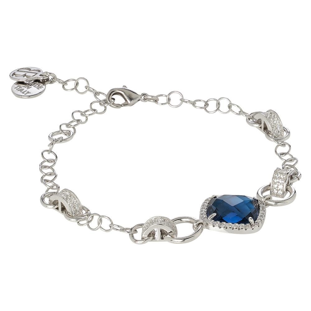 Bracciale con centrale briolette blue montana e zirconi Default Title