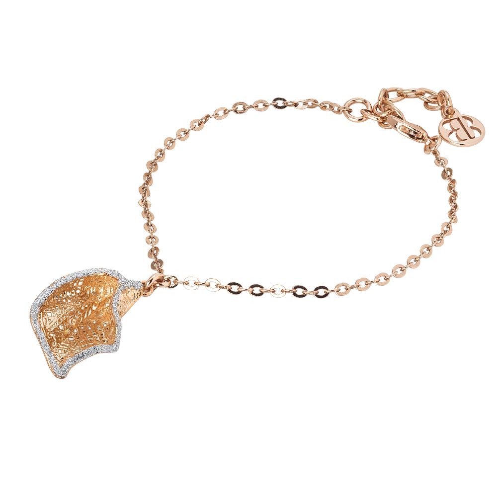 Bracciale rosato con calla in glitter silver Default Title