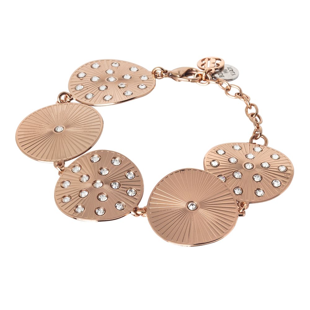 Bracciale semirigido rosato con moduli dal decoro radiale e Swarovski Default Title