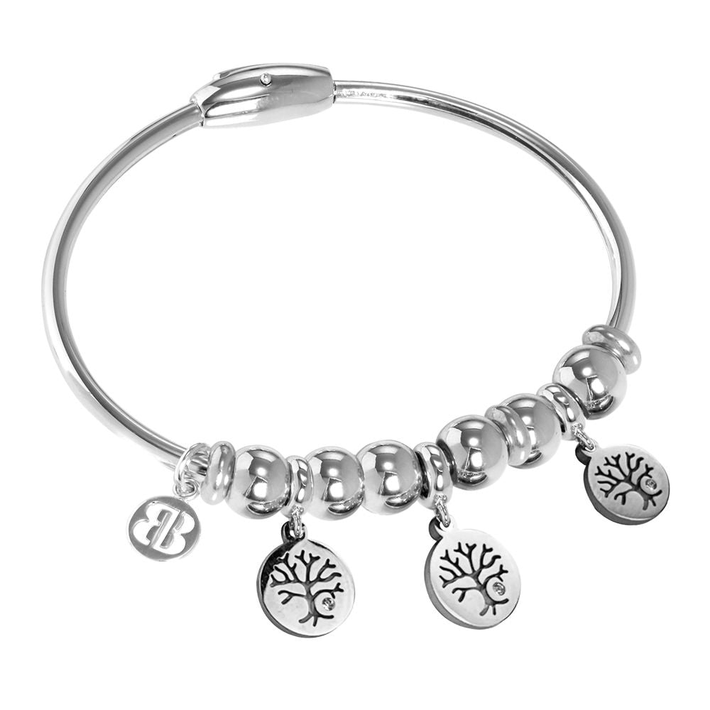 Bracciale con charms a forma di albero della vita e strass Default Title