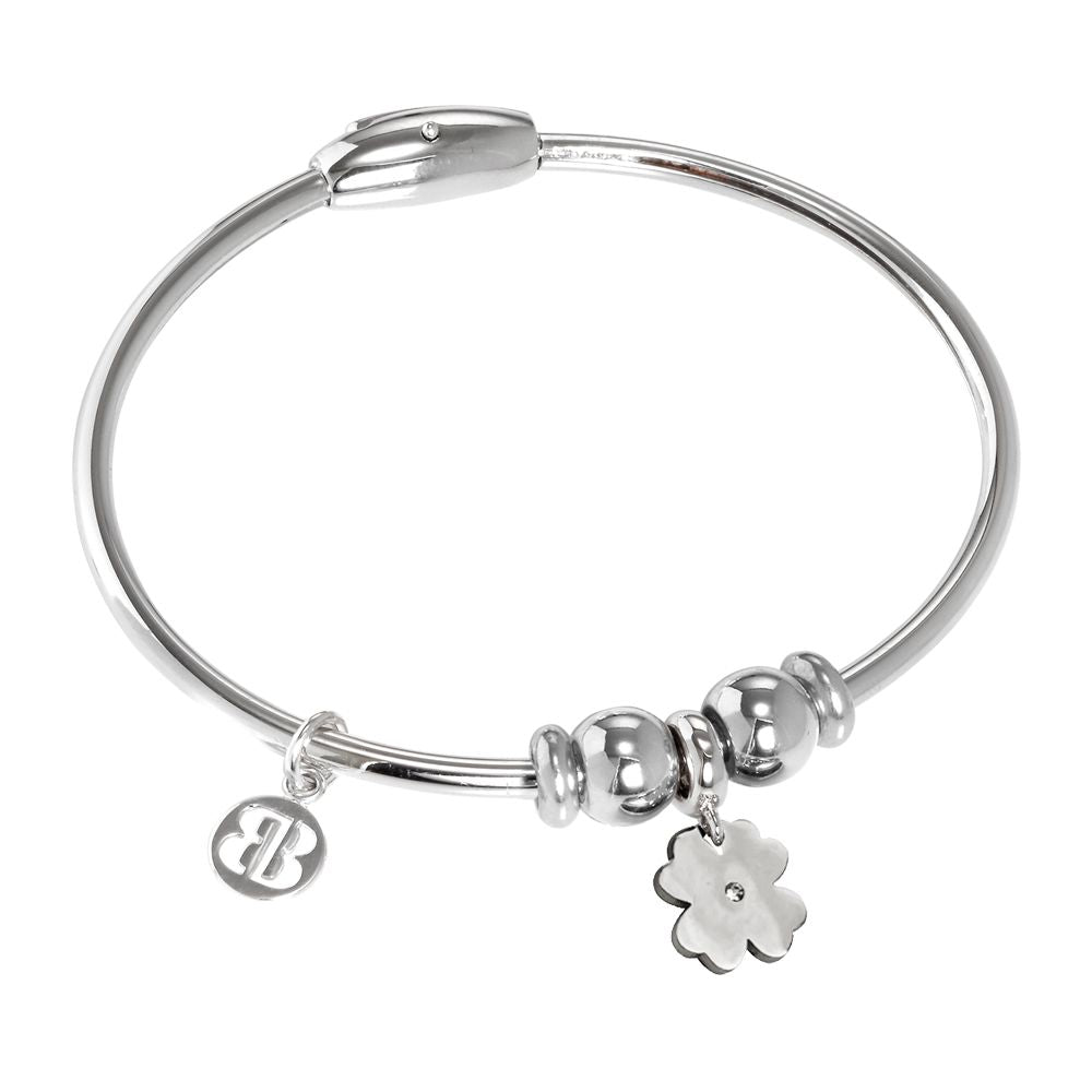 Bracciale con charm a forma di quadrifoglio e strass Default Title