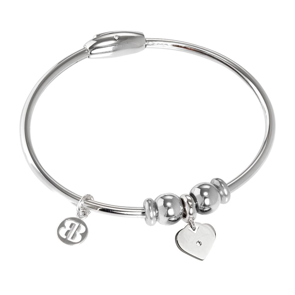 Bracciale con charm a forma di cuore e strass Default Title