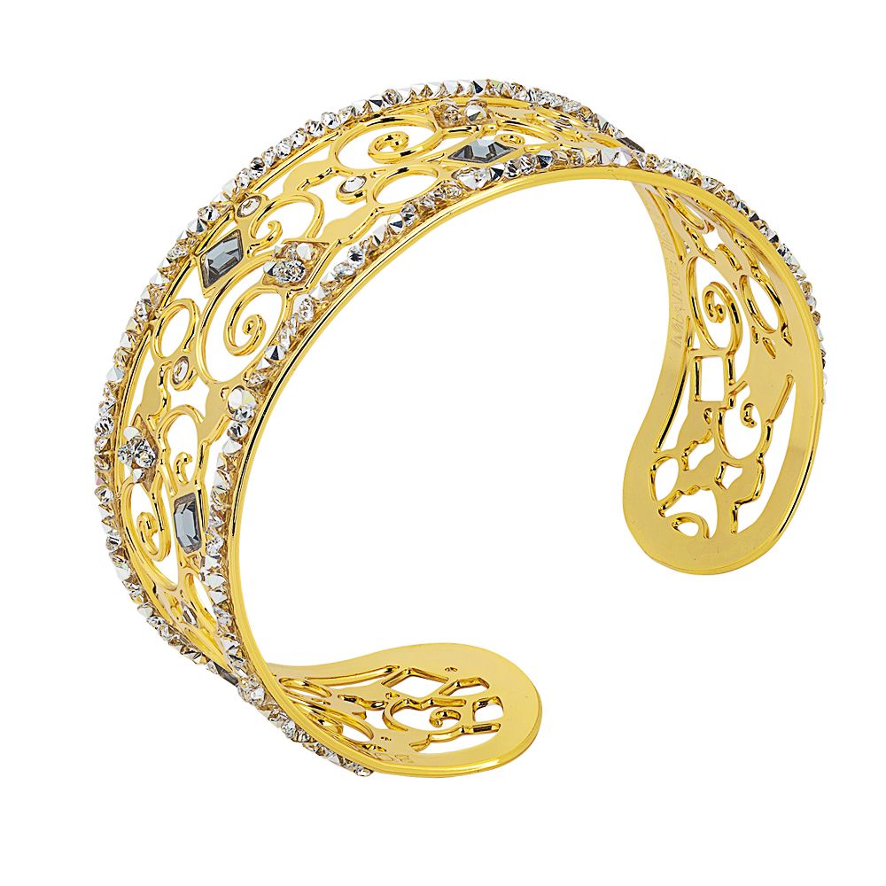 Bracciale rigido dorato a fascia con crystal rock crystal Default Title