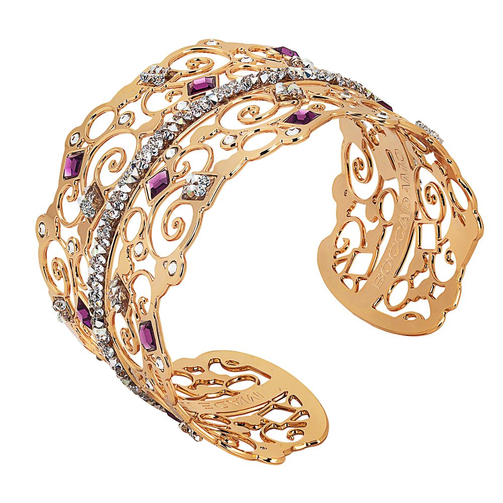 Bracciale rigido a fascia rosato con cristalli Swarovski Default Title