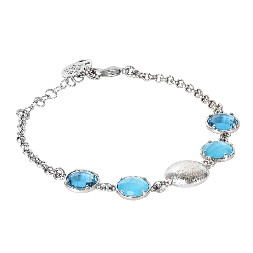 Bracciale con cristalli sky, celeste milk ed elemento graffiato Default Title