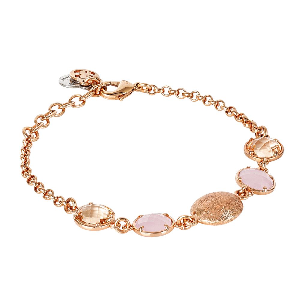 Bracciale con cristalli peach, rosa milk ed elemento graffiato Default Title