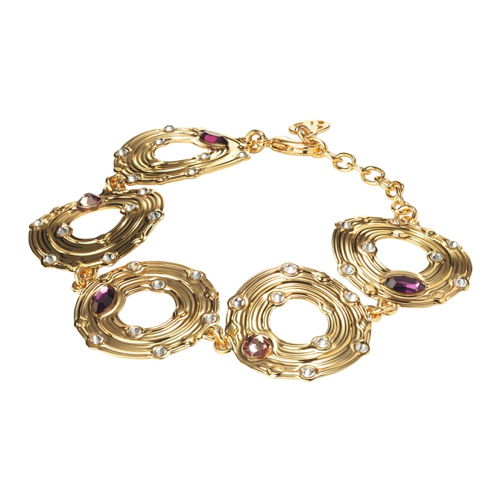 Bracciale con moduli circolari e Swarovski rosa Default Title